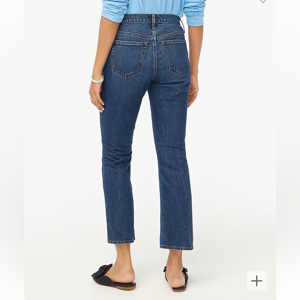 NWT J. Crew slightly flare cropped jeans with button front. Size 26